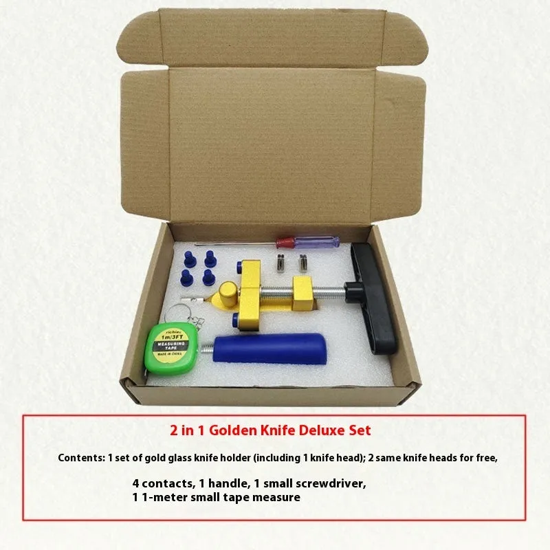 2-in-1 gold knife luxury glass cutter and ceramic tile opener with hard alloy wheel