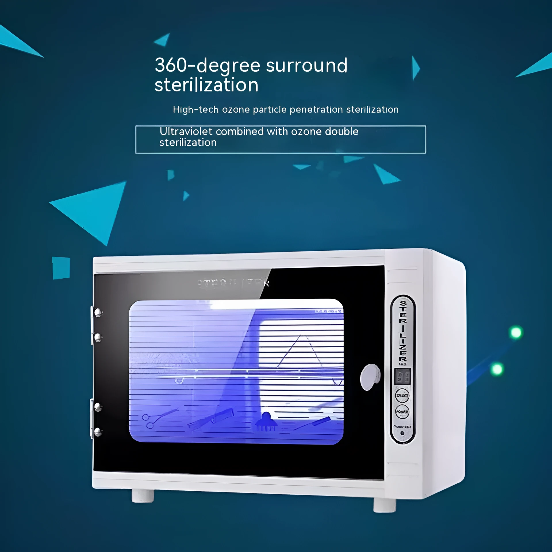 Small silver UV sterilizer machine for beauty salon tool sanitation