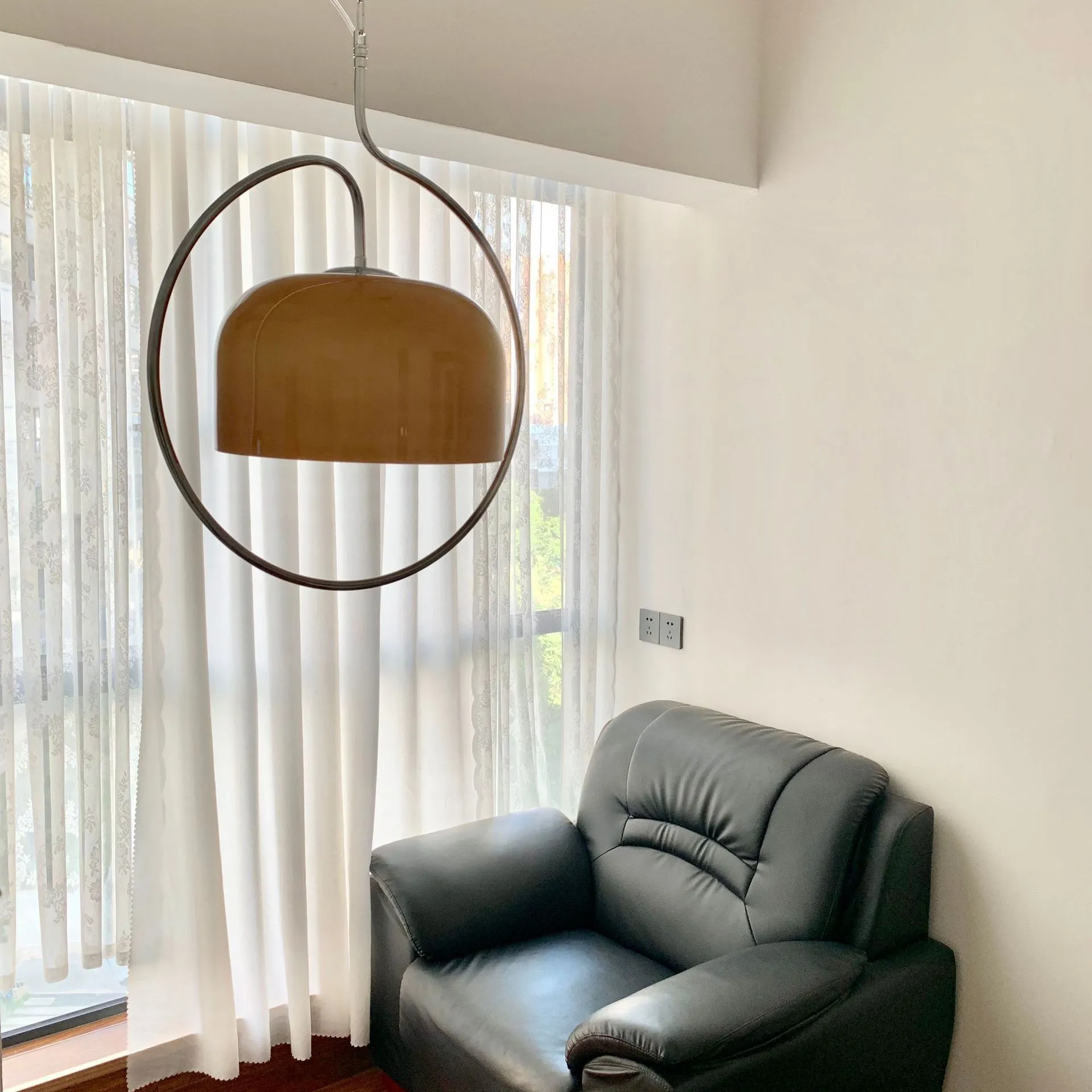 Retro cream ceiling light with 420cm overall size for warm home study illumination
