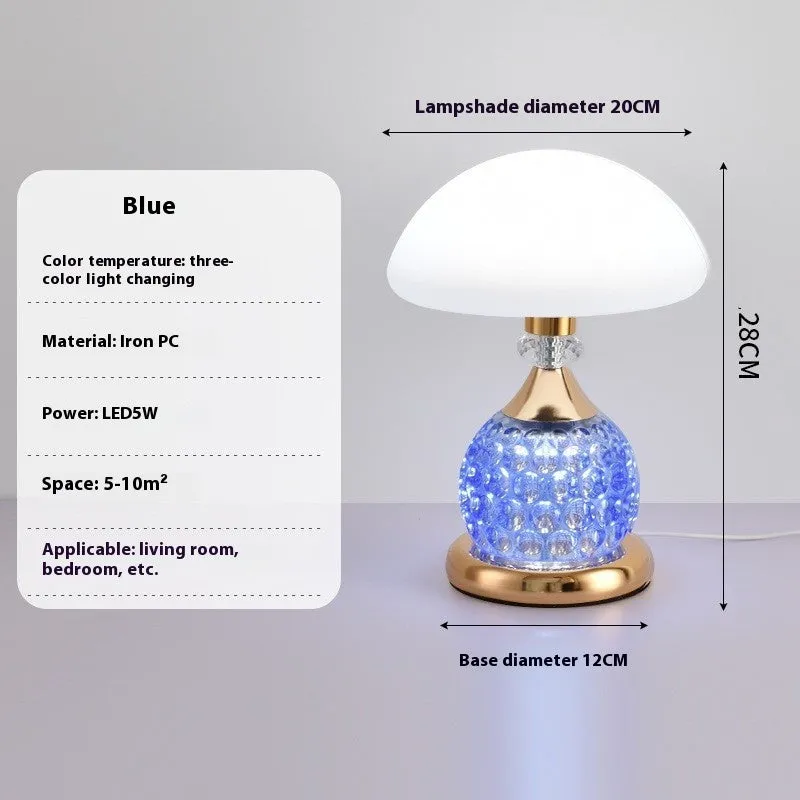 Light luxury mushroom fashion table lamp in multiple colours, 5V, bedroom use