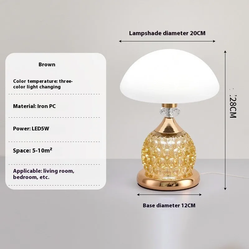 Light luxury mushroom fashion table lamp in multiple colours, 5V, bedroom use