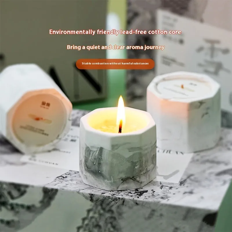 Ink octagon cup aromatherapy candle gift set with six scents in resin cups
