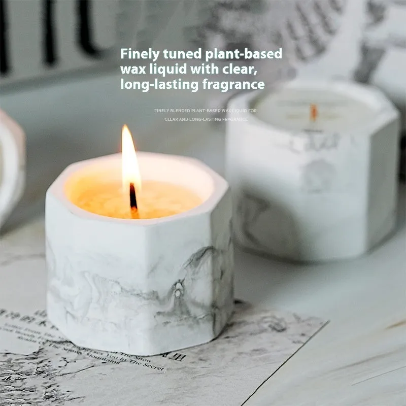 Ink octagon cup aromatherapy candle gift set with six scents in resin cups