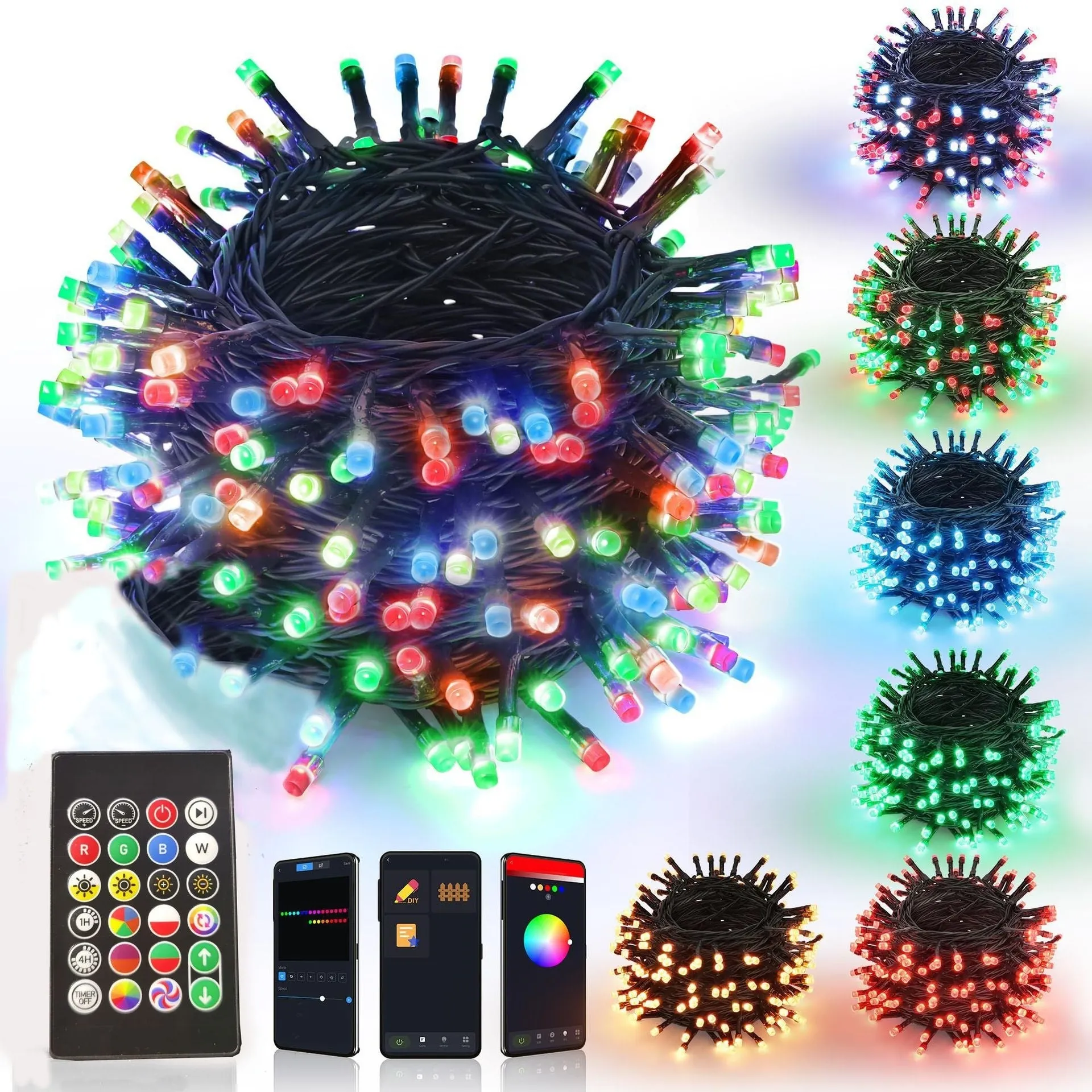 Solar-powered LED string lights outdoor waterproof Christmas patio decoration warm white 20 LEDs