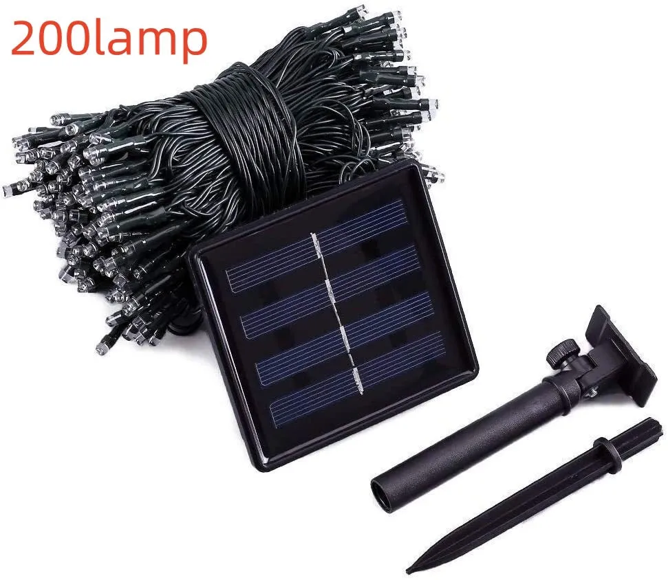 Solar-powered LED string lights outdoor waterproof Christmas patio decoration warm white 20 LEDs