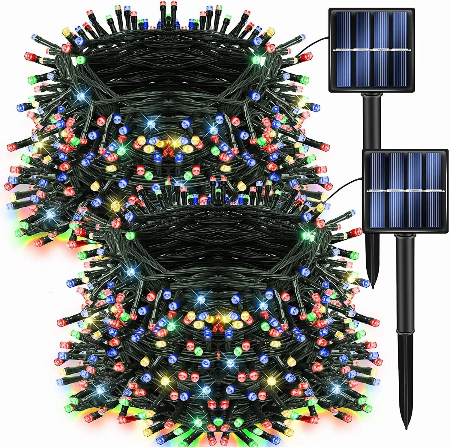 Solar-powered LED string lights outdoor waterproof Christmas patio decoration warm white 20 LEDs