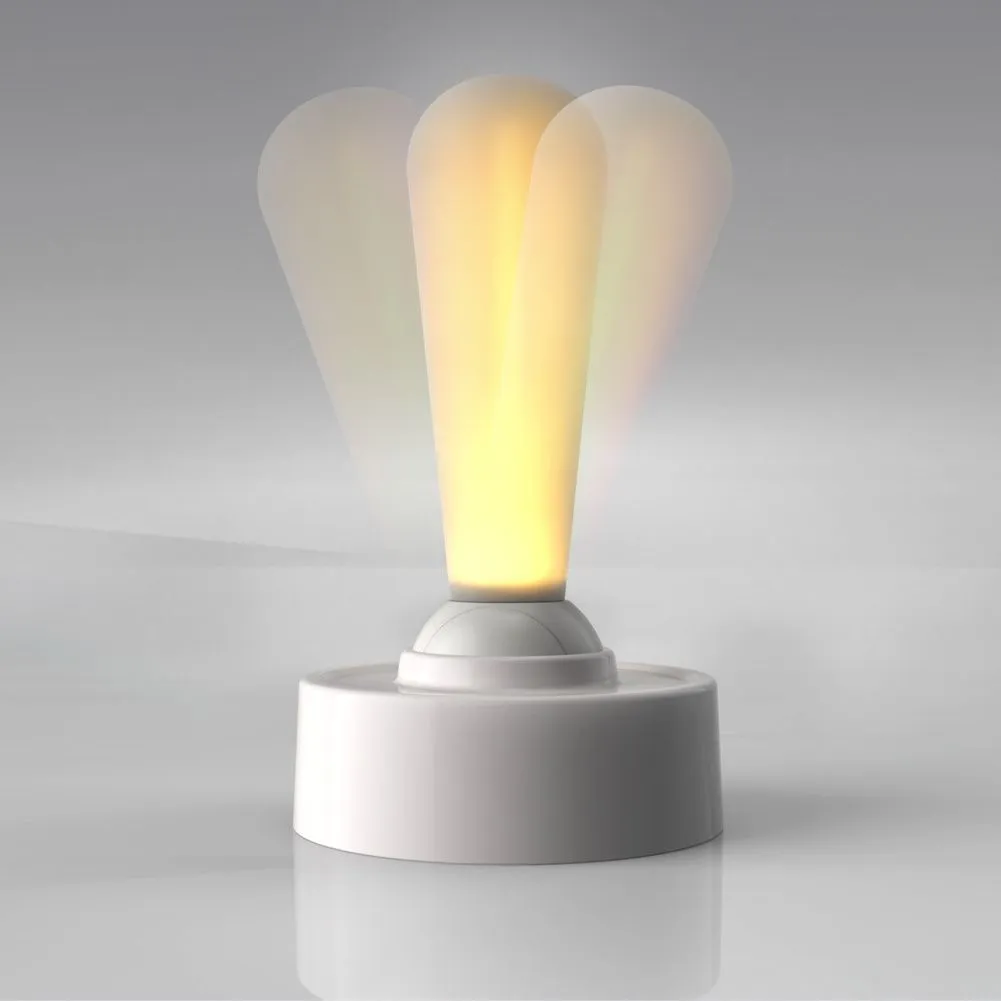 Toggle silicone USB rechargeable night light with warm LED, wall mounted in bedroom