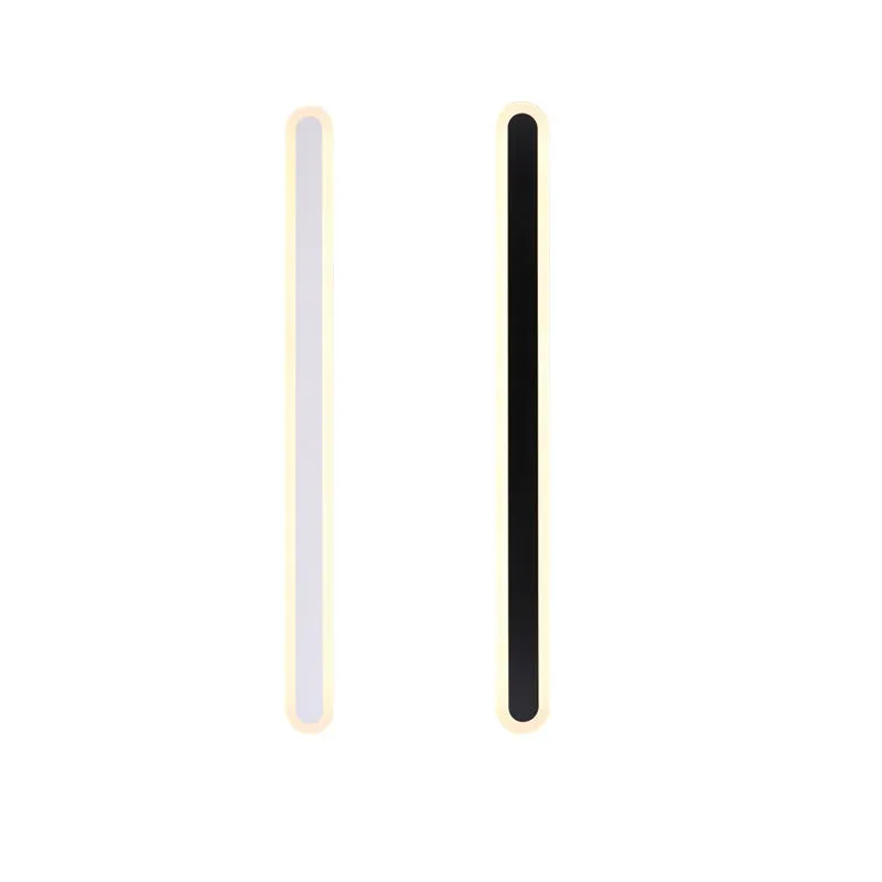 LED line wall lamp with wrought iron frame and acrylic diffuser in black warm light finish