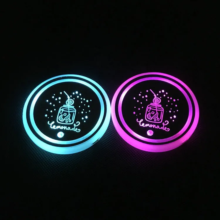 Di Shun LED luminous acrylic water coaster 68mm diameter with glowing edge in colour style 1