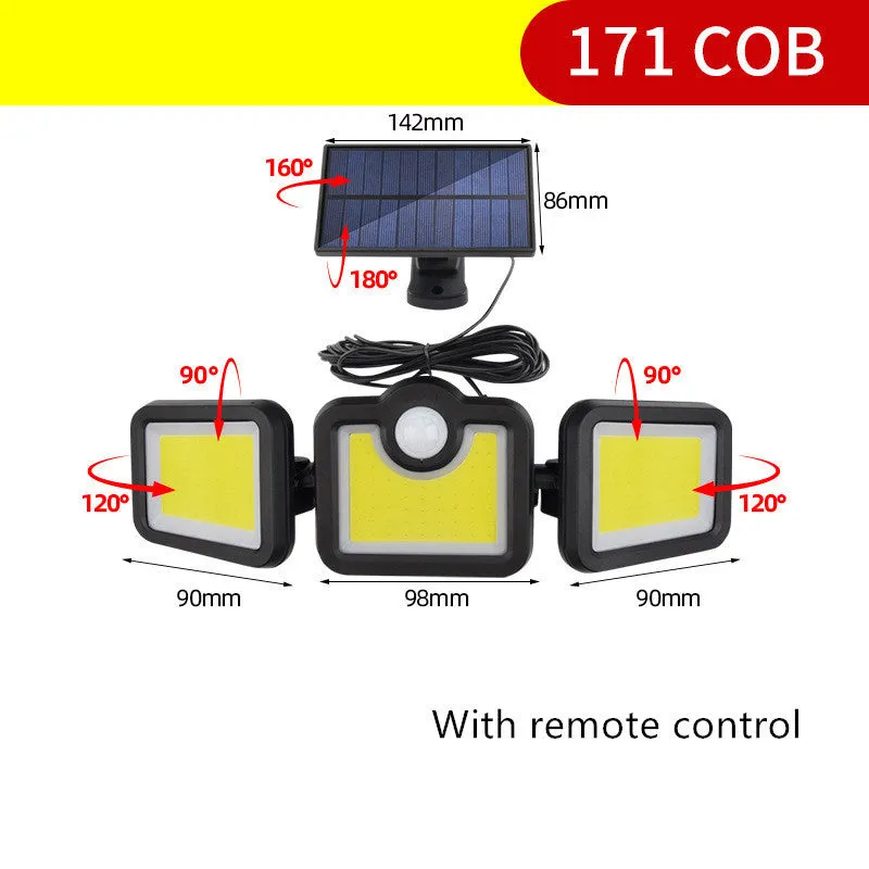 Solar lamp waterproof separate sensor wall light IP65 30W LED remote control European style