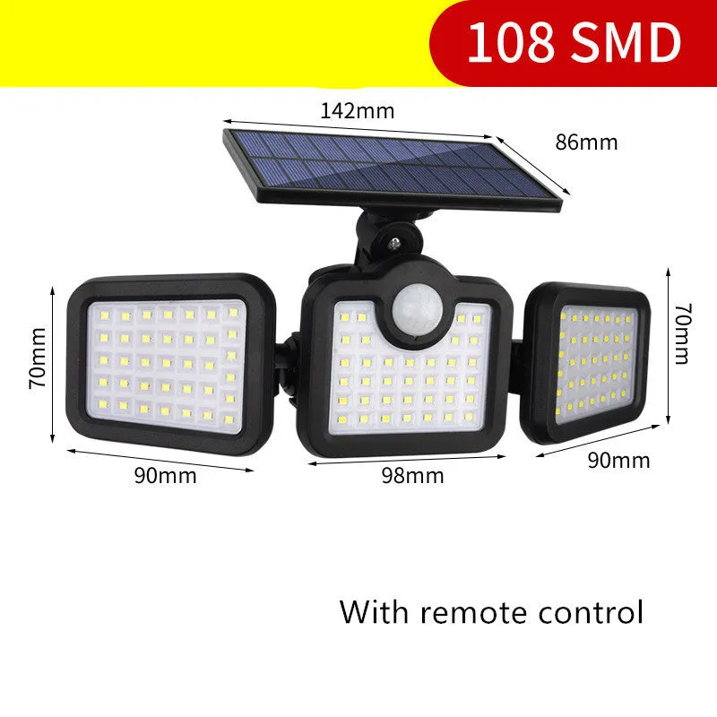 Solar lamp waterproof separate sensor wall light IP65 30W LED remote control European style