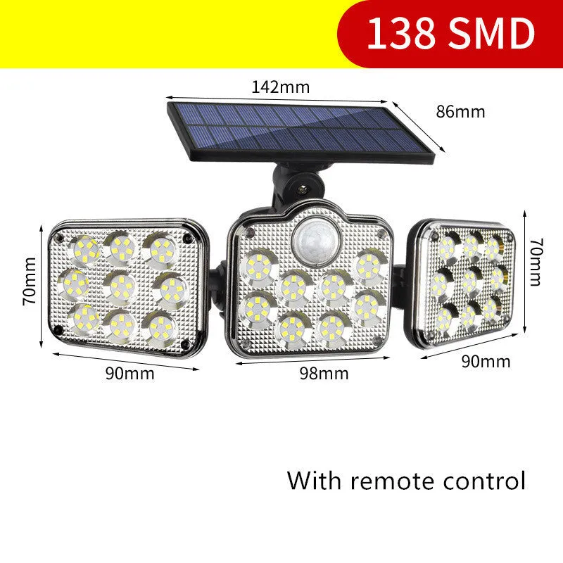 Solar lamp waterproof separate sensor wall light IP65 30W LED remote control European style