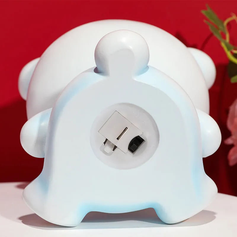 Girly crown bear night light with star light in resin, Space Bear Pink colour, cartoon style