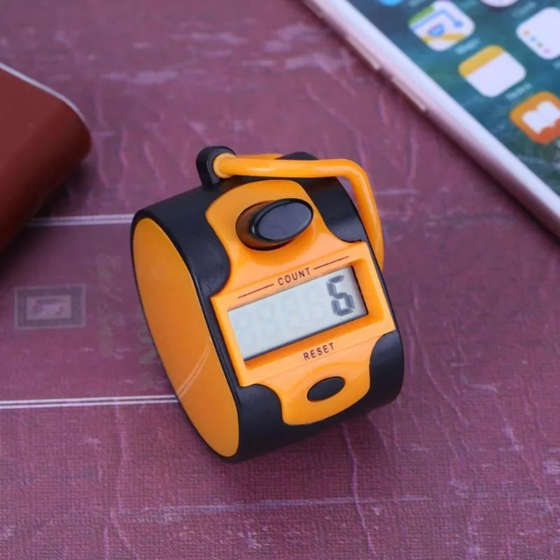 Handheld manual digital tally counter with LCD display for counting people flow statistics