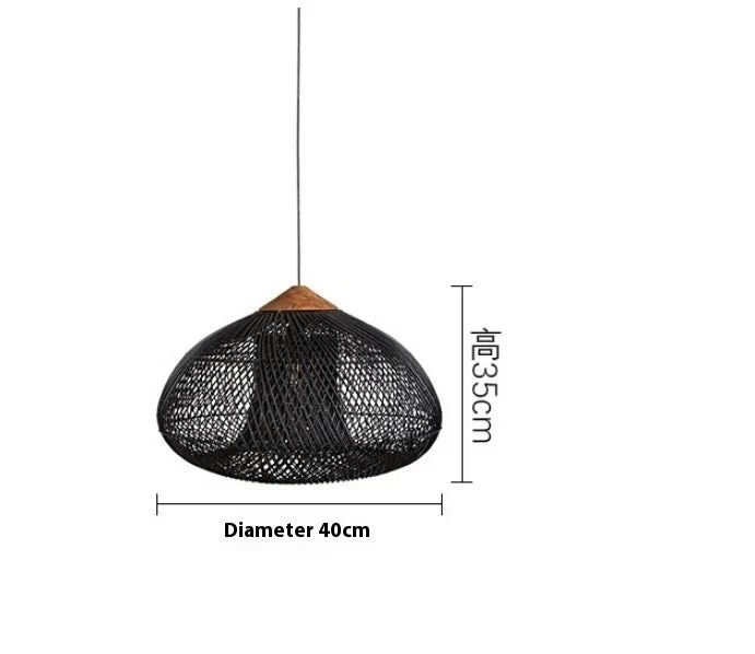 Rattan ceiling lamp 40cm retro hand-woven natural finish for living room