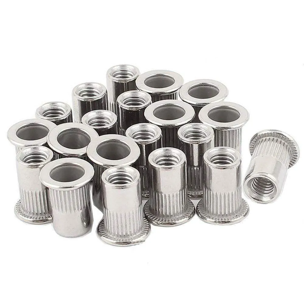 304 stainless steel flat head threaded rivet nut with 5/16-18 UNC thread