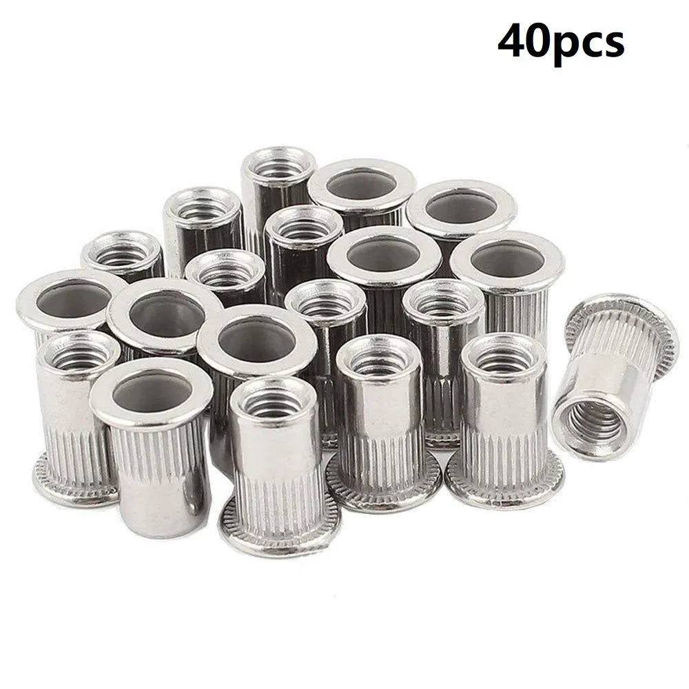 304 stainless steel flat head threaded rivet nut with 5/16-18 UNC thread