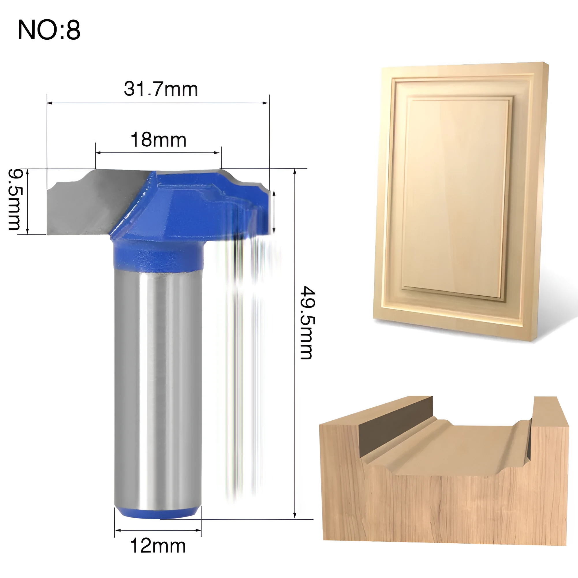 Carbide face milling cutter head with 31mm ball diameter for wooden door frame profiling