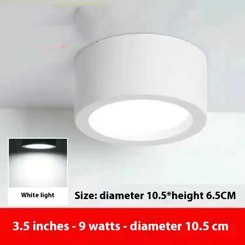 Round surface mounted LED downlight with black shell, white light, 9W to 24W options