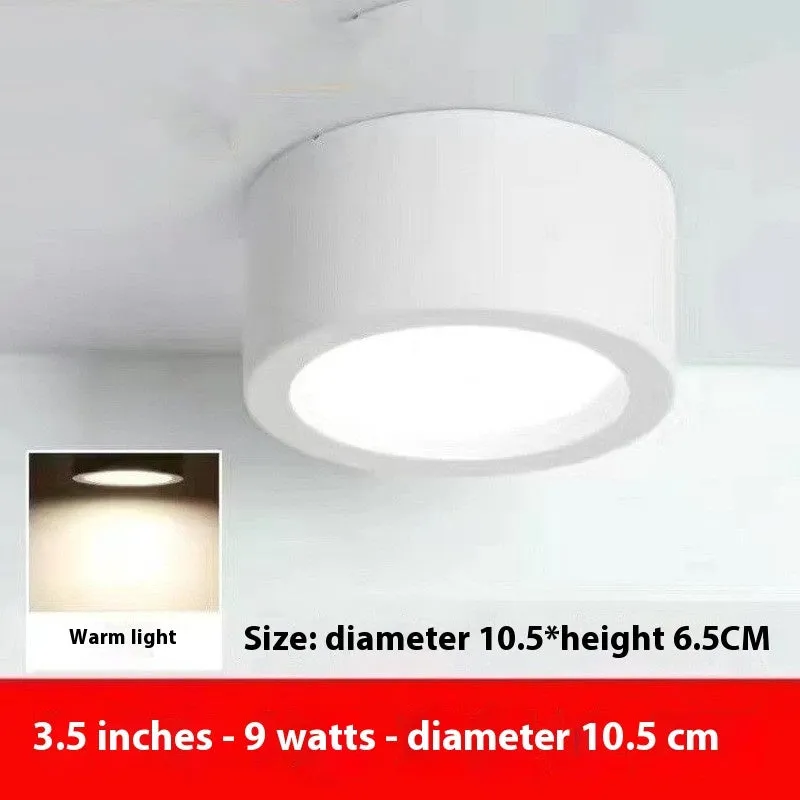 Round surface mounted LED downlight with black shell, white light, 9W to 24W options