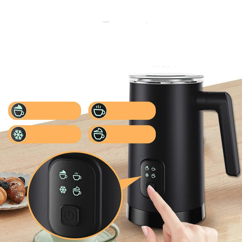 Home automatic stainless steel electric milk frother in black with 400W power and 304 inner liner
