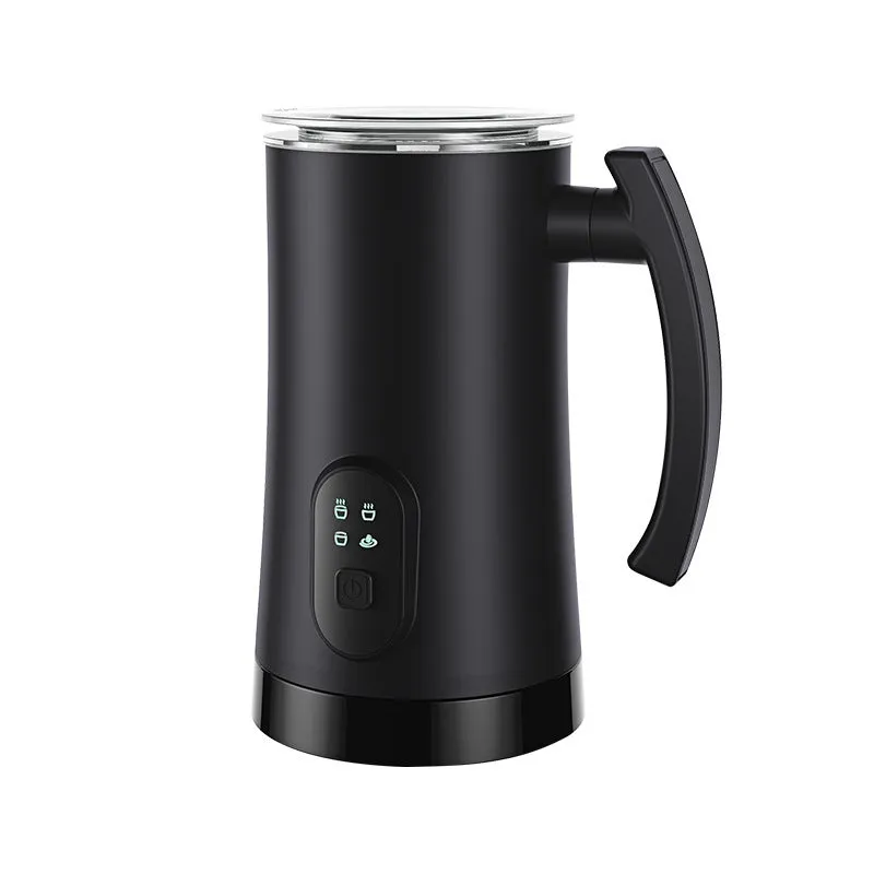 Home automatic stainless steel electric milk frother in black with 400W power and 304 inner liner