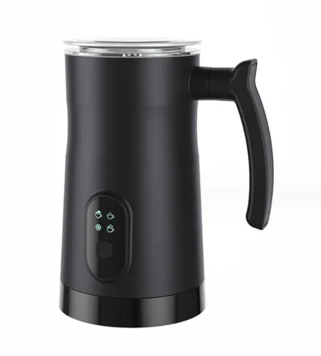 Home automatic stainless steel electric milk frother in black with 400W power and 304 inner liner