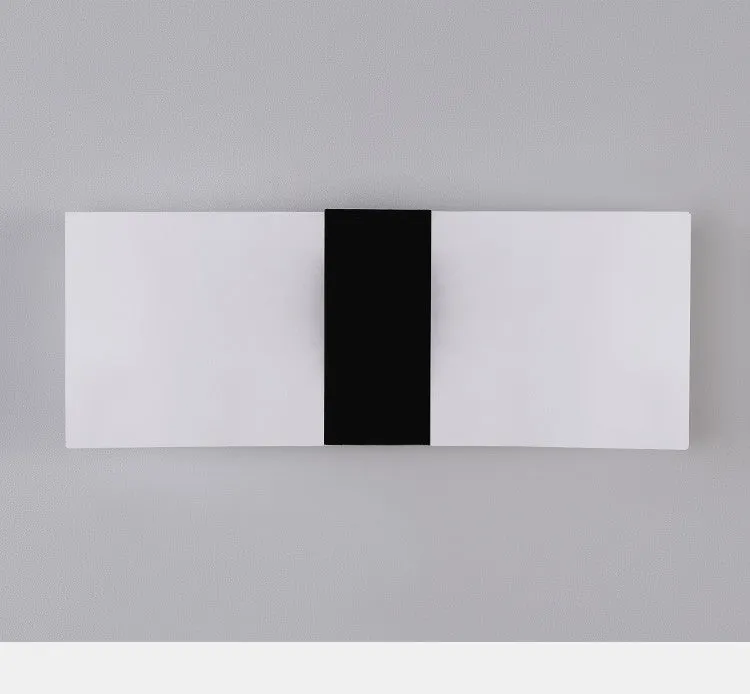 Rechargeable LED wall lamp with acrylic shade in black right-angle style