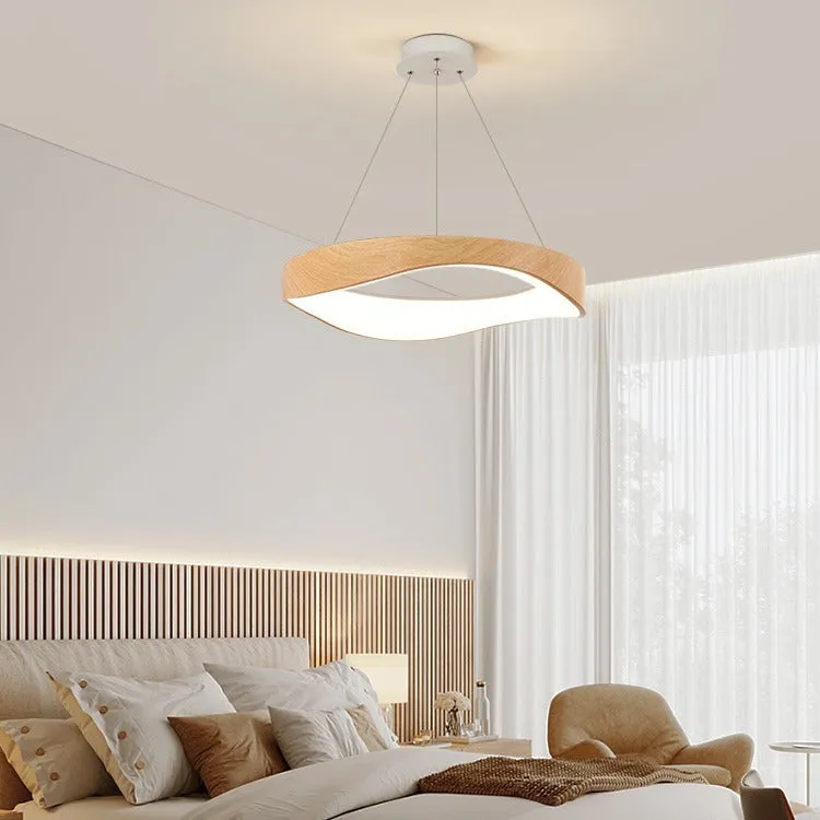 Nordic creative wood grain restaurant bar chandelier 40cm pendant light with three finish options