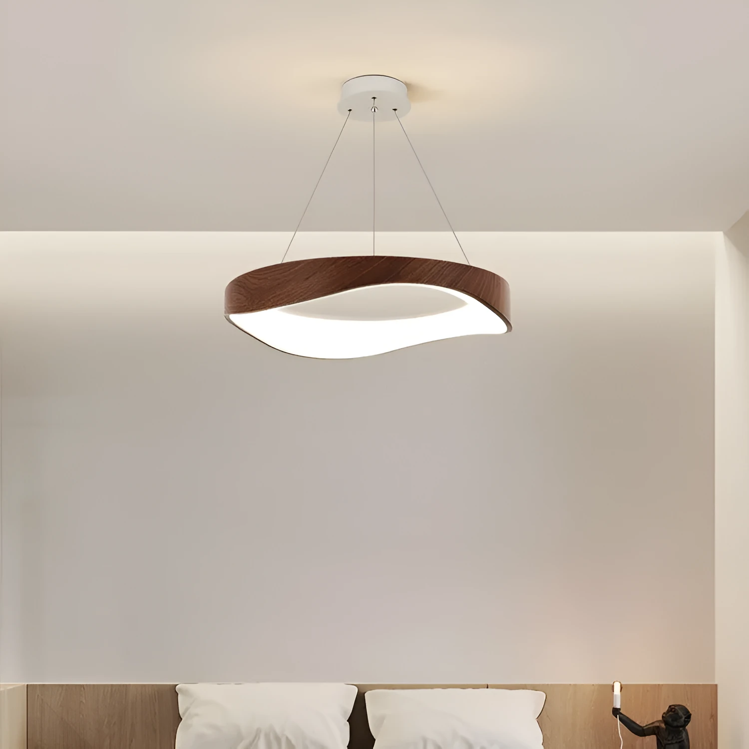 Nordic creative wood grain restaurant bar chandelier 40cm pendant light with three finish options