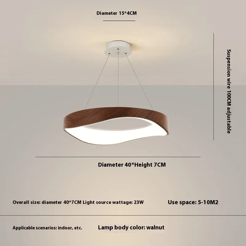 Nordic creative wood grain restaurant bar chandelier 40cm pendant light with three finish options