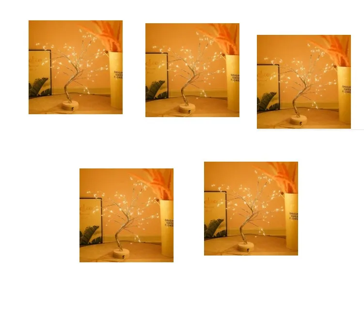 LED copper wire bedroom light with warm Nordic style, plastic body, and battery or USB power