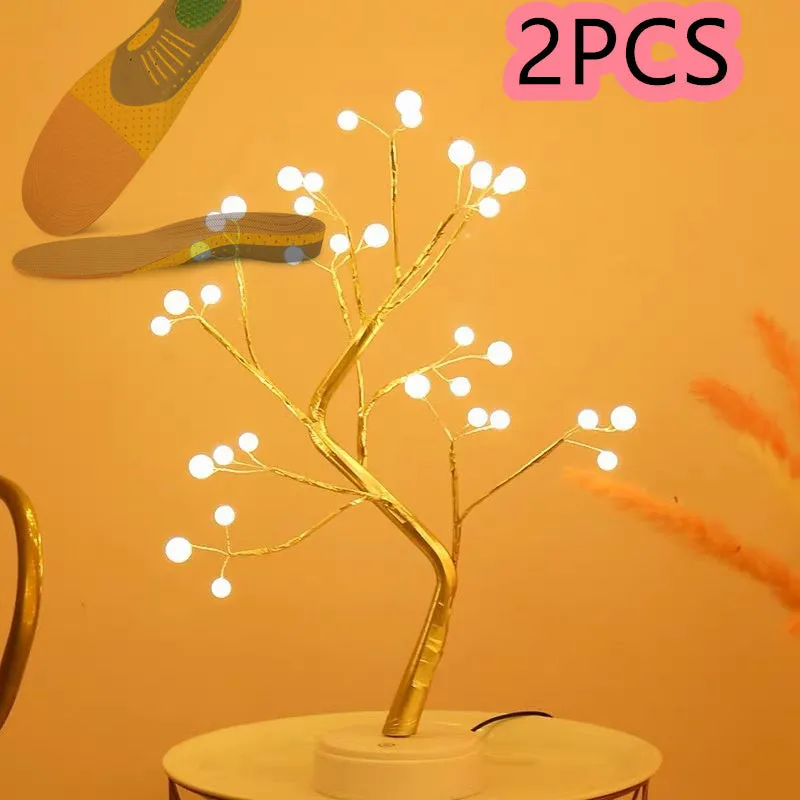 LED copper wire bedroom light with warm Nordic style, plastic body, and battery or USB power