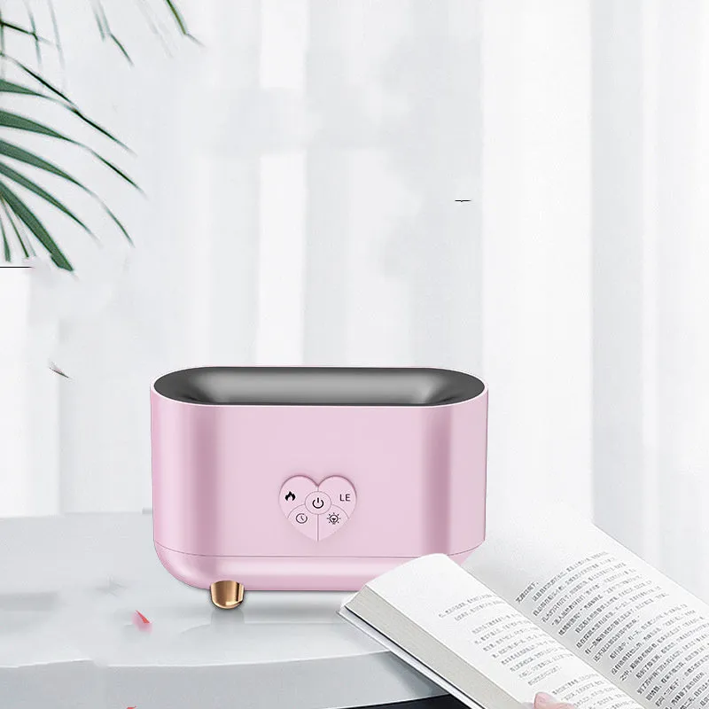 Creativity simulation fire love flame humidifier in white with USB cable and remote control