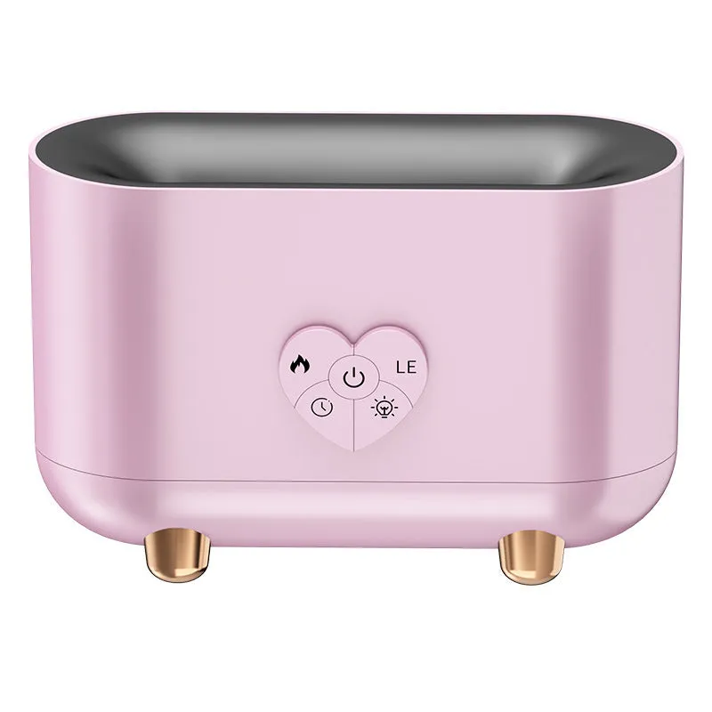 Creativity simulation fire love flame humidifier in white with USB cable and remote control