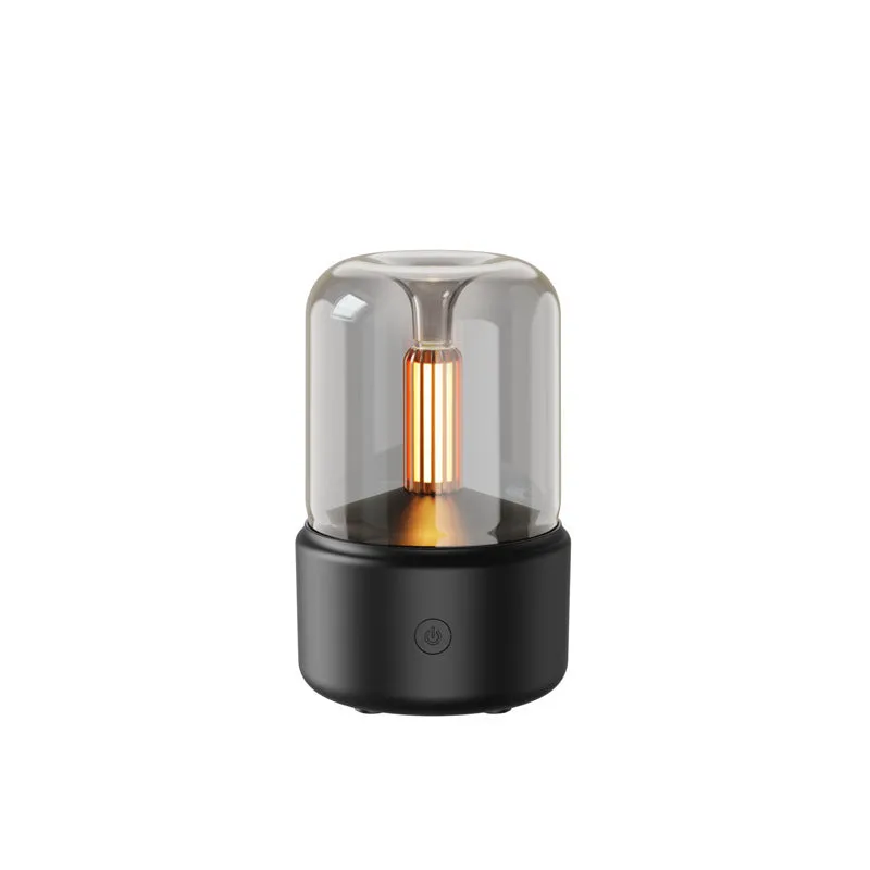 Beige candlelight aroma diffuser with LED night light and 120ml USB humidifier