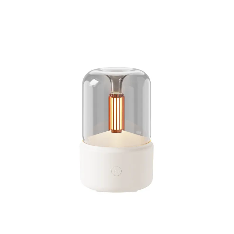 Beige candlelight aroma diffuser with LED night light and 120ml USB humidifier