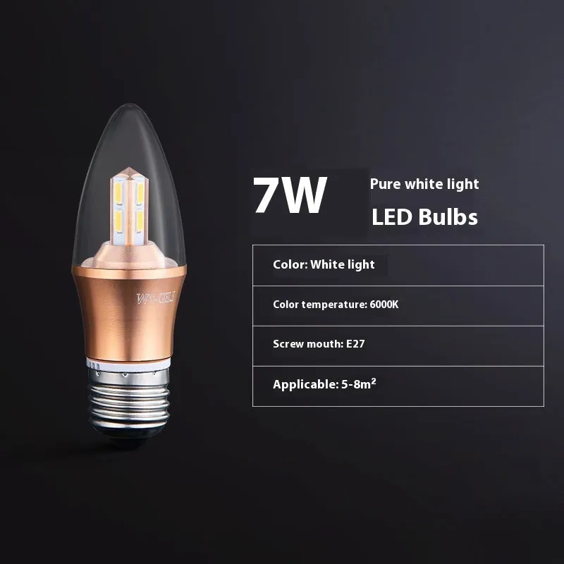 Household E14 E27 LED screw bulb with three colour options and rechargeable lithium battery