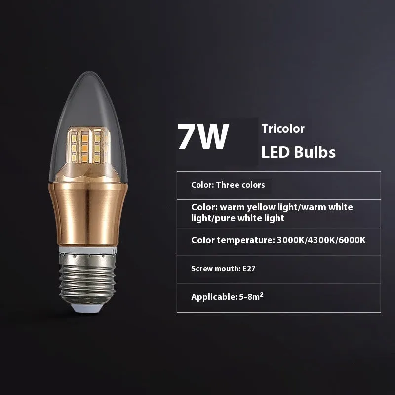 Household E14 E27 LED screw bulb with three colour options and rechargeable lithium battery