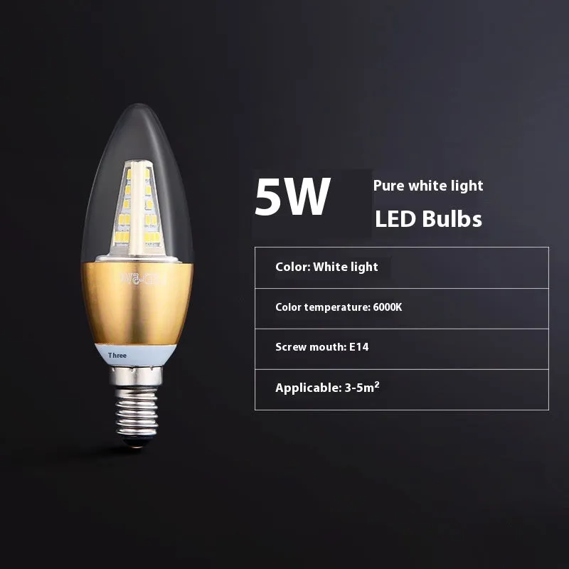 Household E14 E27 LED screw bulb with three colour options and rechargeable lithium battery