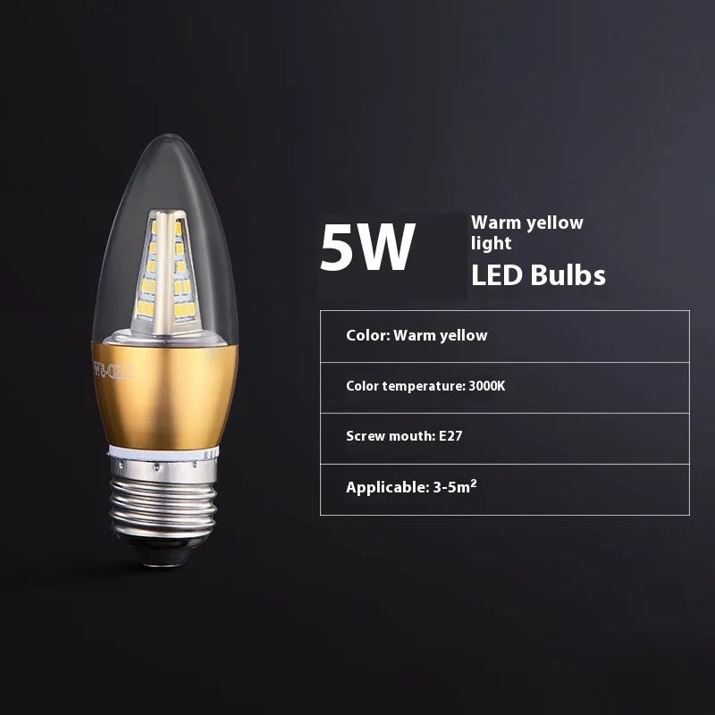 Household E14 E27 LED screw bulb with three colour options and rechargeable lithium battery