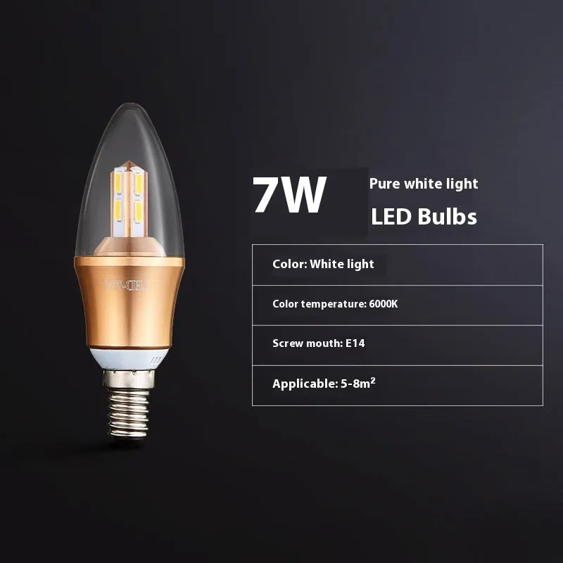 Household E14 E27 LED screw bulb with three colour options and rechargeable lithium battery