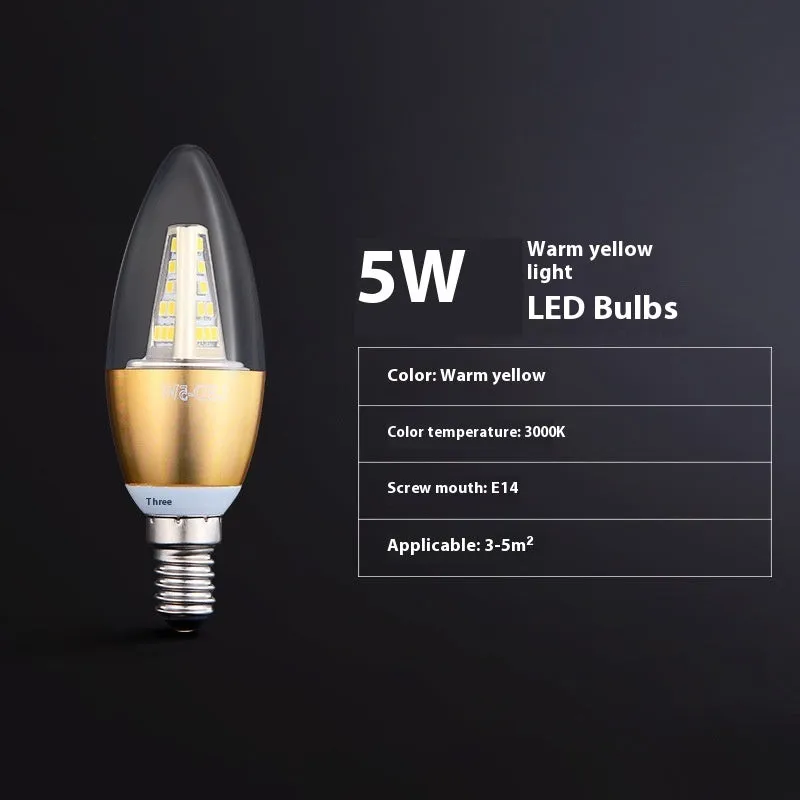 Household E14 E27 LED screw bulb with three colour options and rechargeable lithium battery