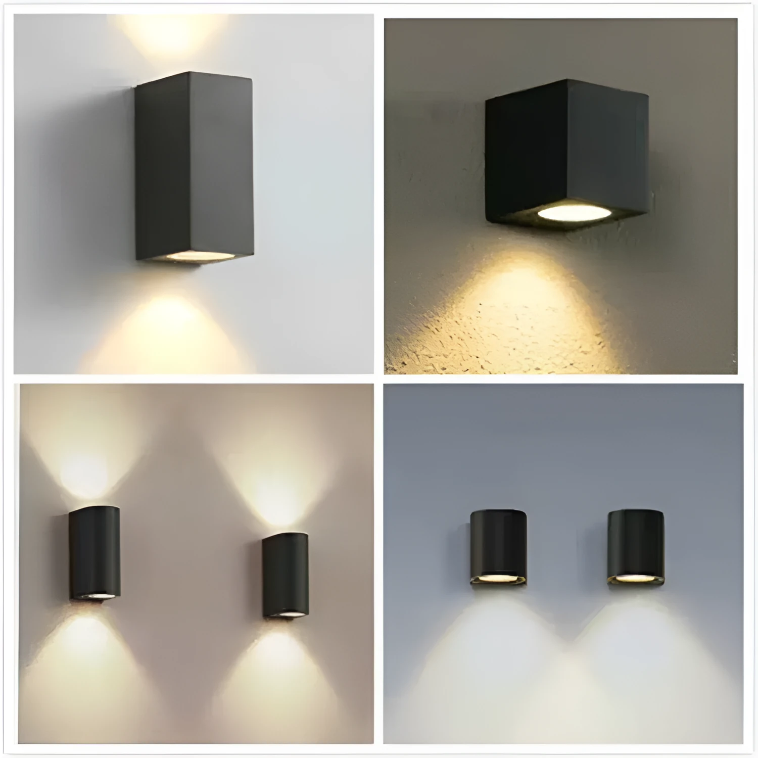 Villa outdoor LED waterproof wall lamp square 5W single head warm white