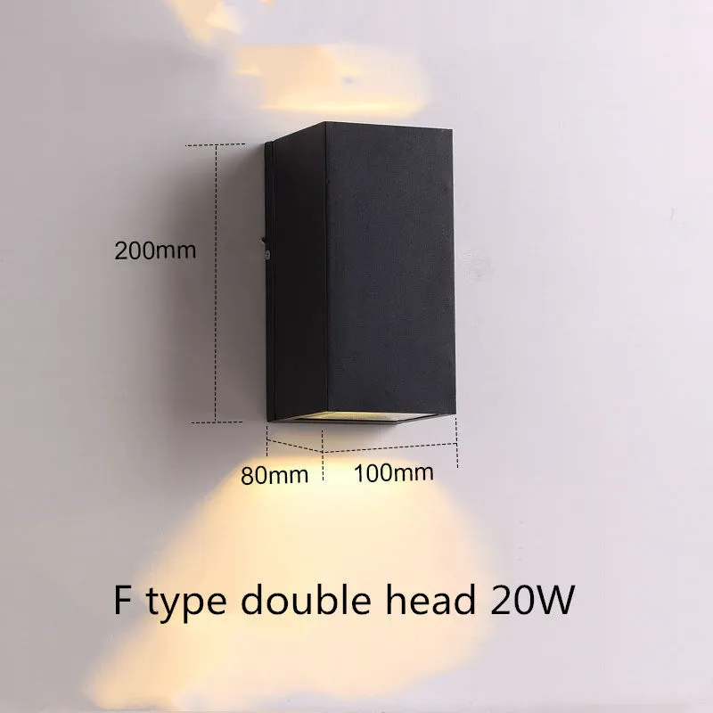 Villa outdoor LED waterproof wall lamp square 5W single head warm white