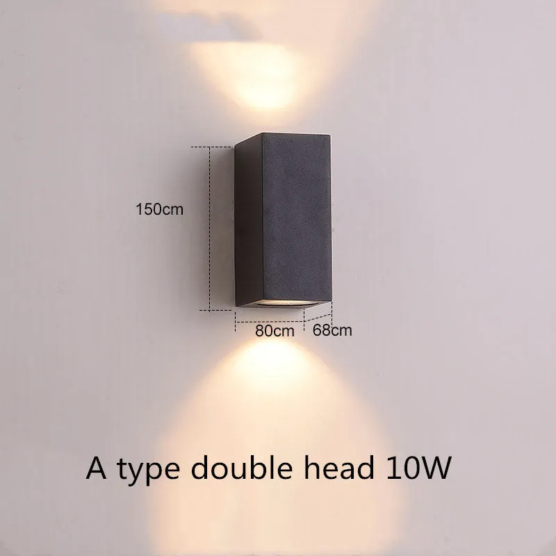 Villa outdoor LED waterproof wall lamp square 5W single head warm white