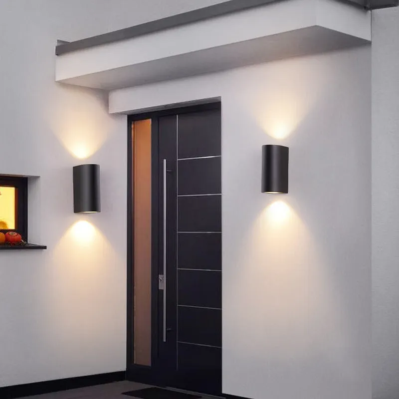Villa outdoor LED waterproof wall lamp square 5W single head warm white