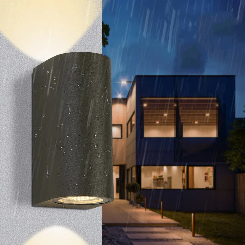 Villa outdoor LED waterproof wall lamp square 5W single head warm white