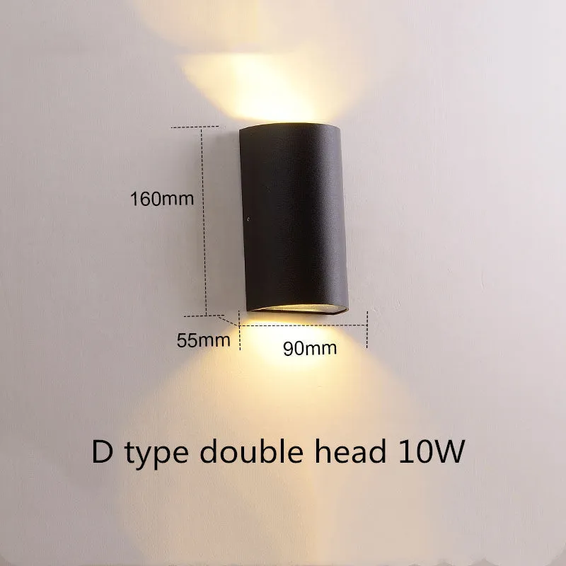 Villa outdoor LED waterproof wall lamp square 5W single head warm white