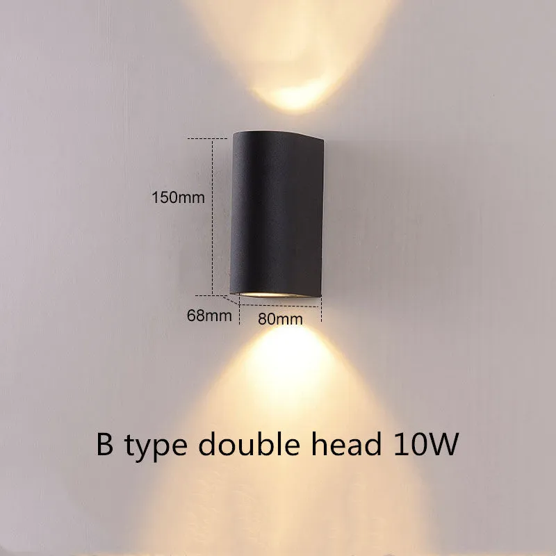 Villa outdoor LED waterproof wall lamp square 5W single head warm white